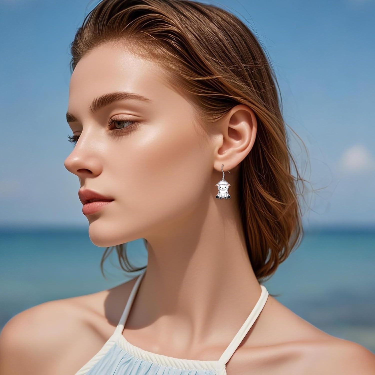 YAFEINI Cute Animal Earrings 925 Sterling Silver Chicken Lion Duck Yorkie Alpaca Mouse Sheep Dachshund Penguin Cat Robin Opossum Donkey Dangle Drop Earrings Jewelry Gifts for Women