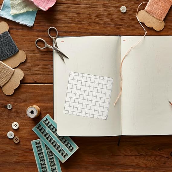 6PCS Acrylic Stamping Blocks,Clear Stamp Blocks with Grid Lines