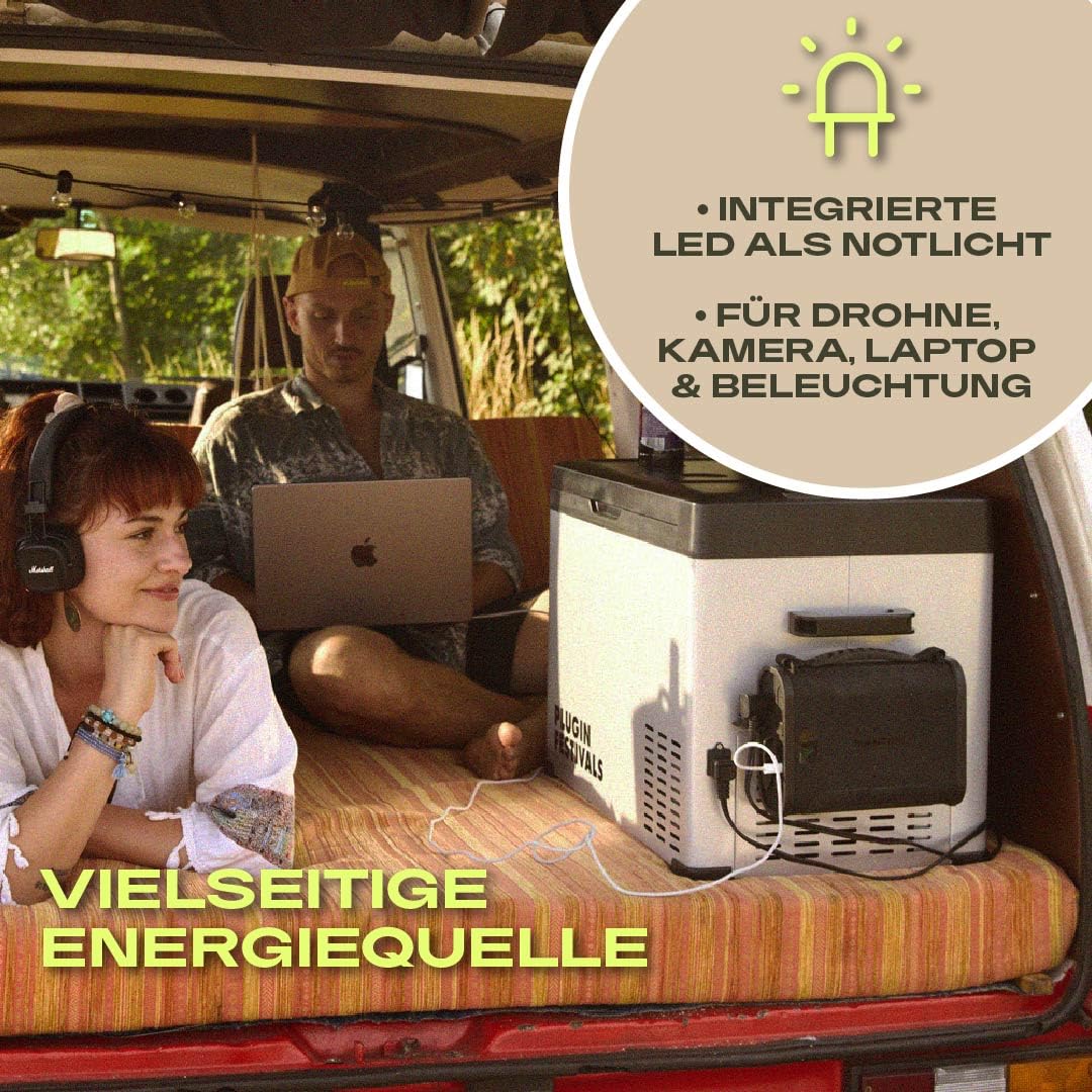 X-TRA Akku Power Bank 154 Wh I Kompakte Powerstation I LiFePO4 Akku I Magnetischer Zusatzakku für Kühlboxen I Ice Cube kompatibel I USB-C PD 60W, Solar Ready I Powerbank für Camping & Outdoor