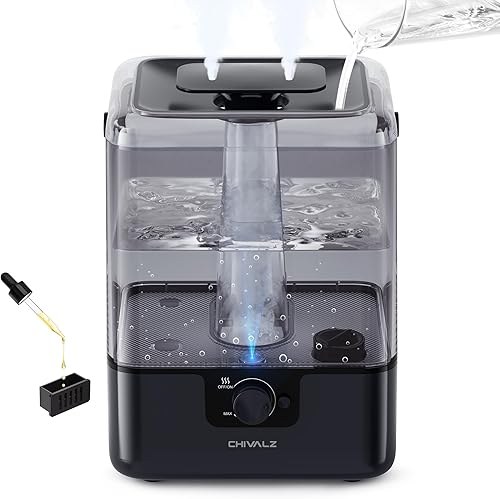CHIVALZ Humidificadores de 6L para dormitorio, habitación grande, hogar, humidificadores de llenado superior de niebla fría para guardería y
