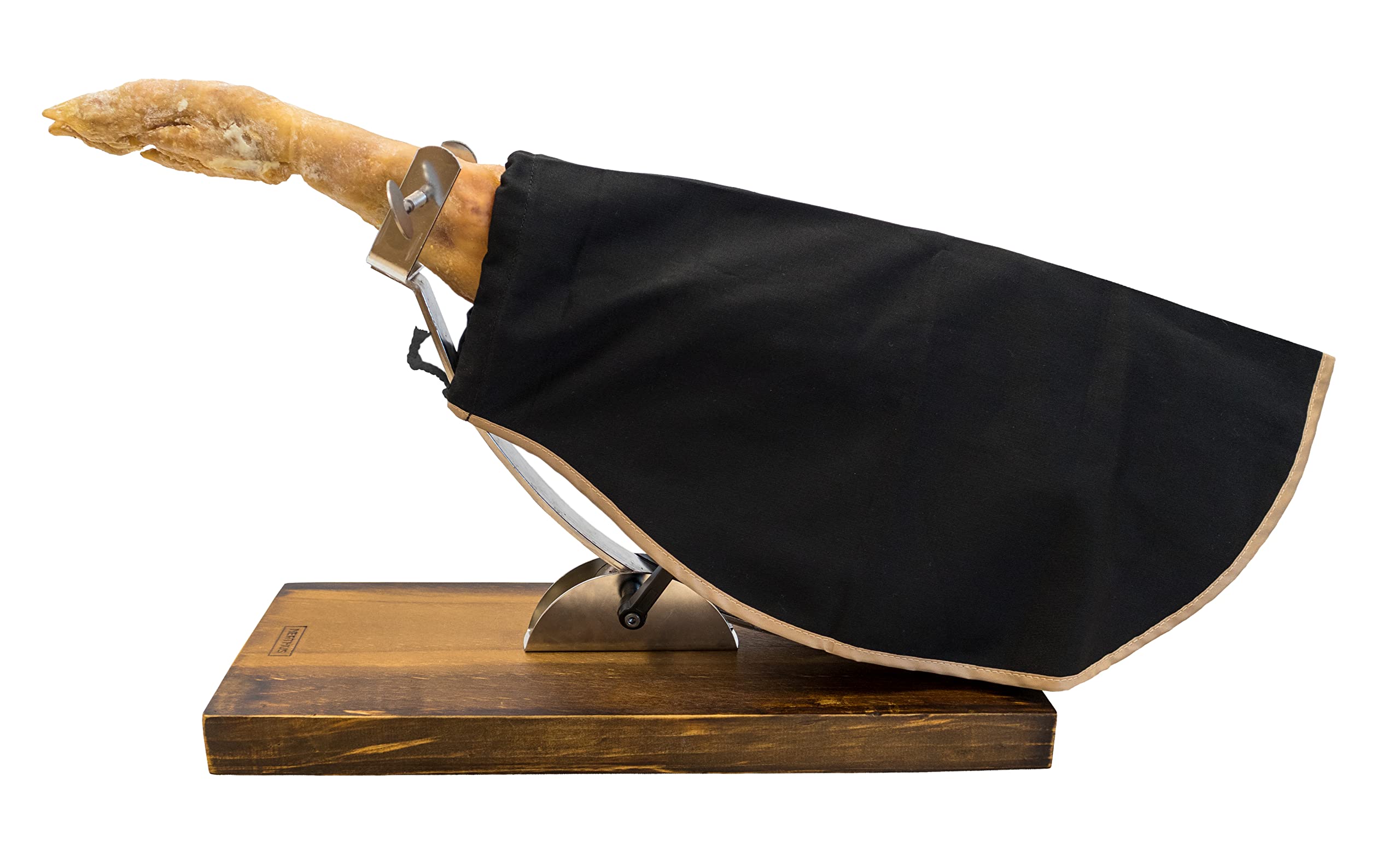 NERTHUS FIH 1210 Set Schinkenhalter drehbarer und teleskopischer Kopf Schinkenmesser Schärfer und Hülle zum Schinken schneiden