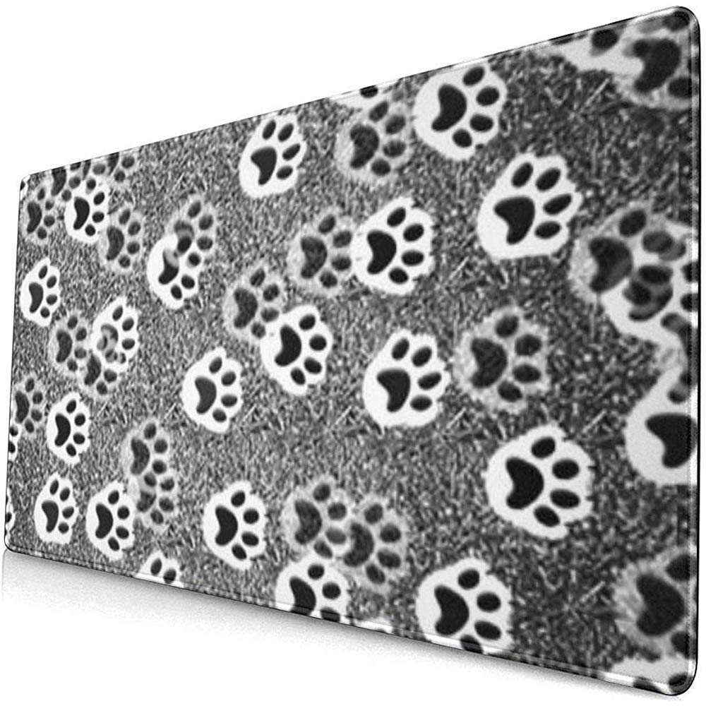 Extended Gaming Mouse Pad with Stitched Edges,Non-Slip Waterproof Rubber Base Mousepad for Work & Gaming,Footprint LMP-1156