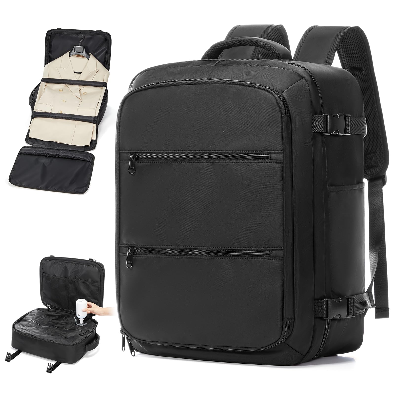 Zaino al vuoto di viaggio con sacchetto da abbigliamento, grande 18×14×8 tuta portare borse volo approvato, bagaglio oggetto personale con sistema di vuoto, Portare su bagaglio tuta uomini