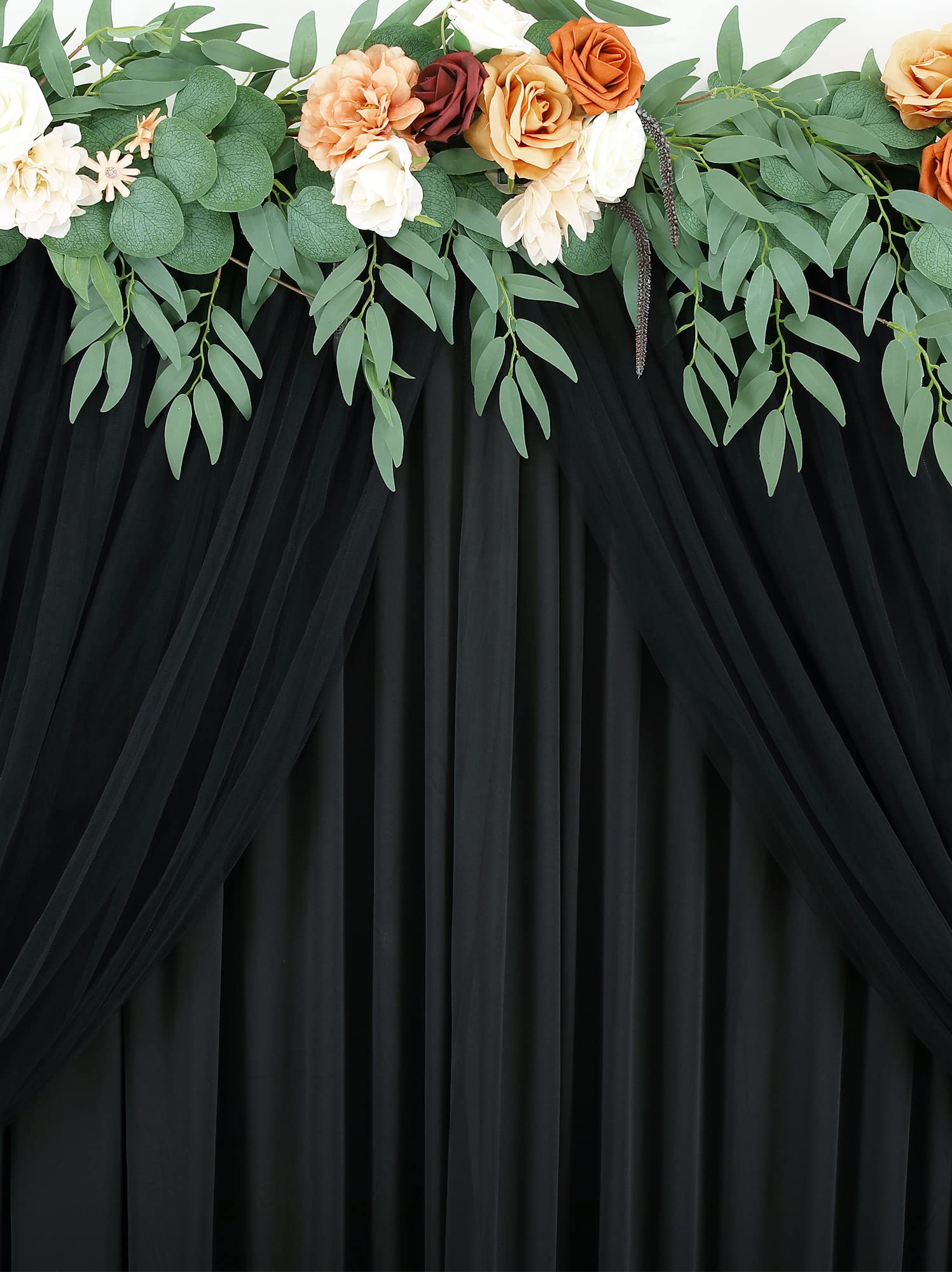 Black Tulle Backdrop Curtains for Birthday Party Wedding Photo Drapes Backdrop for Studio Photoshoot Props Bridal Shower 5 ft X 7 ft
