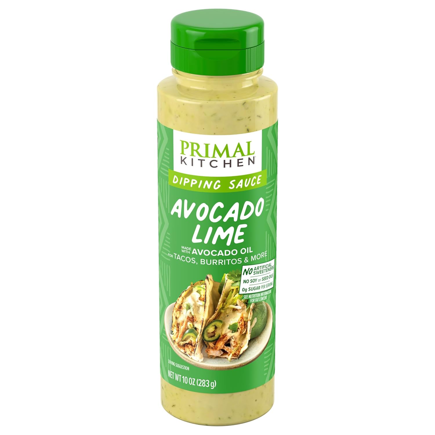 Primal Kitchen Avocado Lime Dipping Sauce, 10 oz - Creamy Citrus Dip with Avocado Oil, Keto Paleo Whole30 Approved