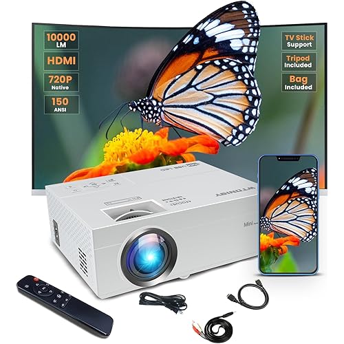 📺🖼️WTONISY Mini Projector,720P Native Home Video Projector,1080P Supported film Projector with HDMI VGA AV USB port