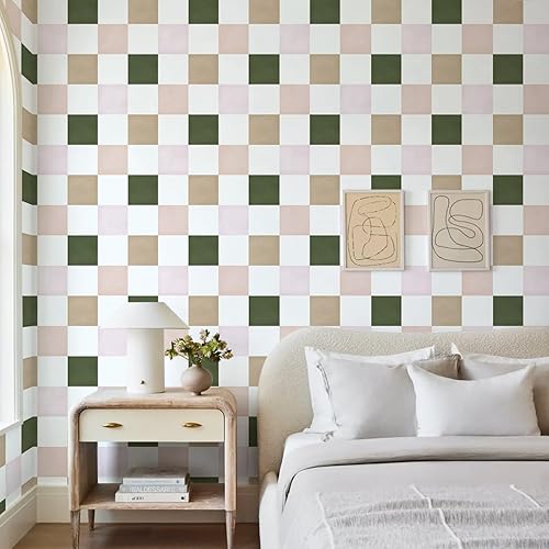 Miniatura 51 de Ismoon Papel tapiz geométrico para despegar y pegar, papel de contacto bohemio azul y blanco, 118 x 17.3 pulgadas, papel tapiz floral moderno, Azul