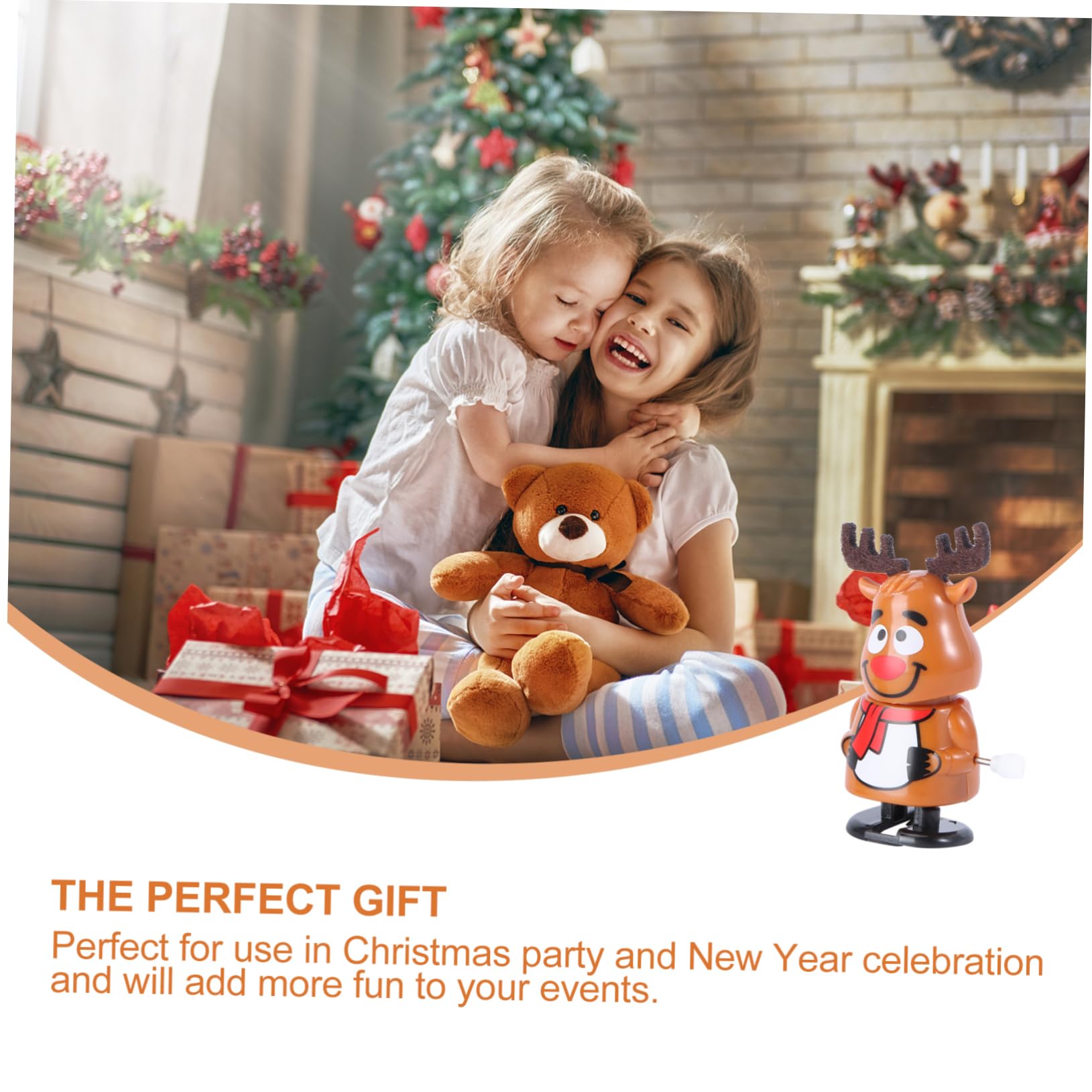 TOYANDONA 4 pcs Doll playsets Wind-up Reindeer Model Wind up Walking Toy Children Clockwork Toy