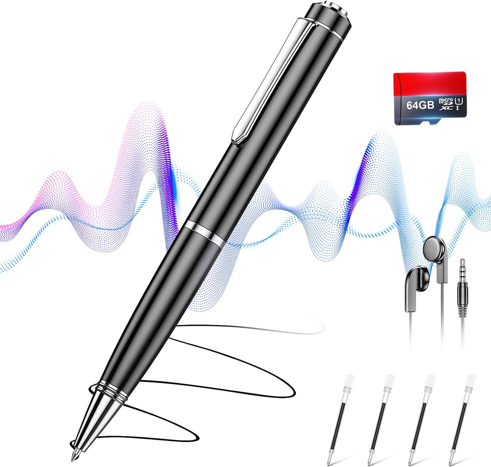 Digital Voice Recorder Professional Dictaphone Recorder with playback for Meeting/Classes, Portable Recording Device with Noise Reduction