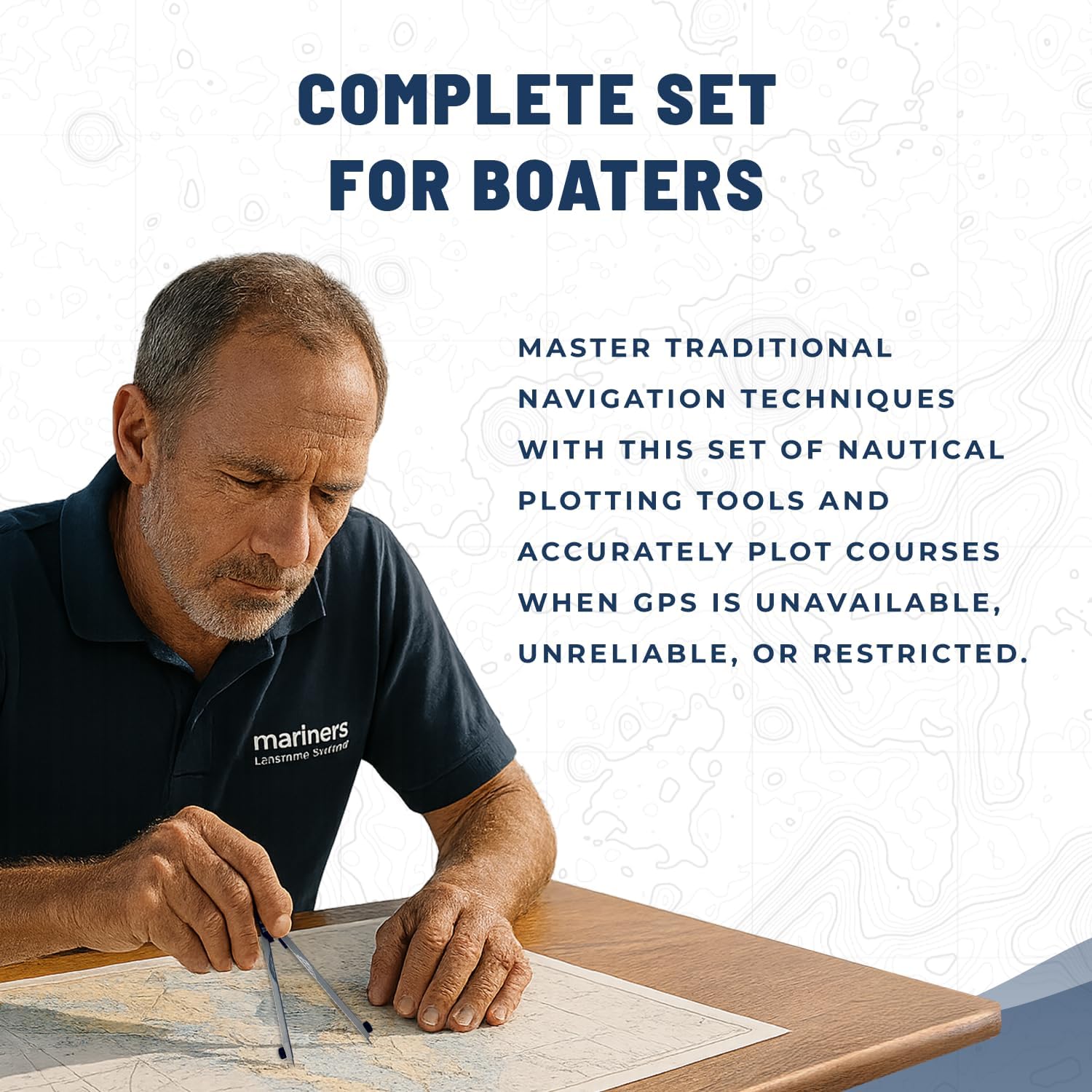 Mariners Chart Plotting Tool Kit - Marine Navigation Equipment, Weems and Plath Parallel Rulers, Dividers & Accessories for Nautical Charts, Sailing and Boating Exam Preparation