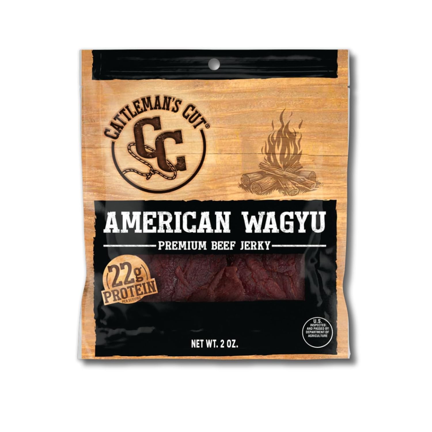 Cattleman’s Cut Premium American Wagyu Beef Jerky, Original Flavor, Premium Bulk High Protein Snacks, Tender & Flavorful, Keto Friendly, Gluten Free, Carnivore Travel Snack, 2 Ounce, Pack of 8