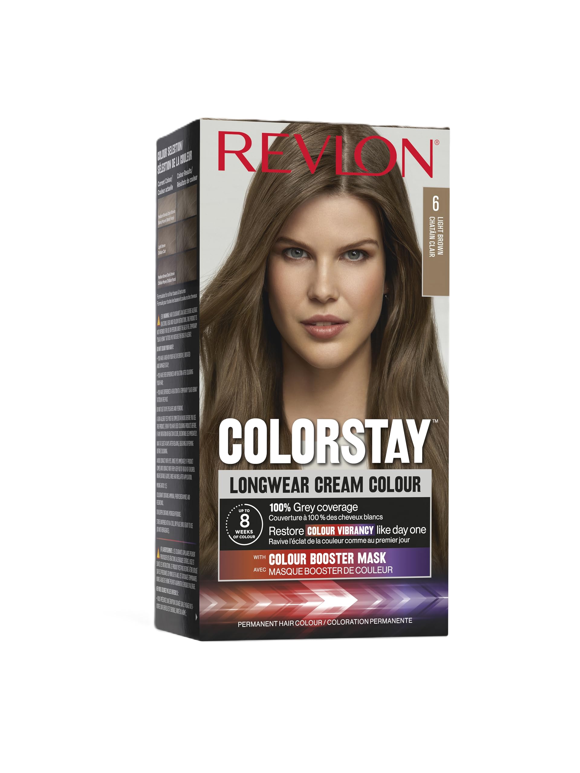 Revlon Colorstay Tinte Pelo Mujer, Coloración Permanente de larga duración, Incluye mascarilla potenciadora del color, Hasta 8 semanas de color, Tono 6 Rubio Oscuro
