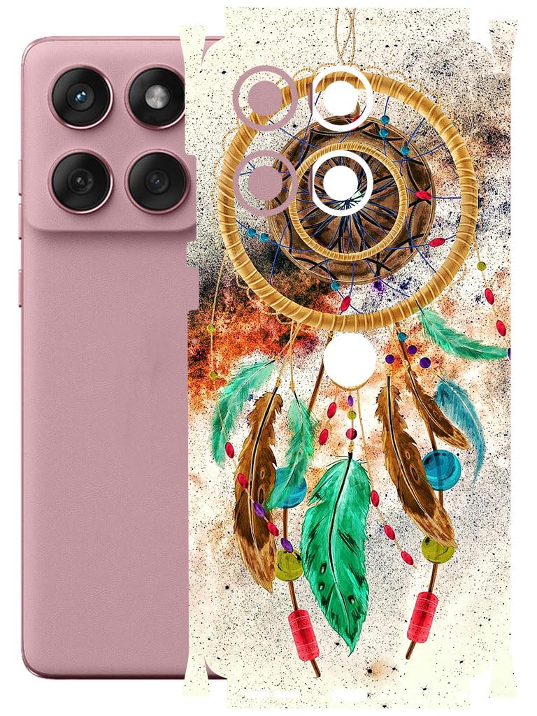 AtOdds Mobile Skin Sticker Wrap | Compatible for Moto Edge 60 Fusion (5G) | Scratchproof Matte Finish | Full Coverage for All Sides & Camera Protection (Dream Catcher)-image-35
