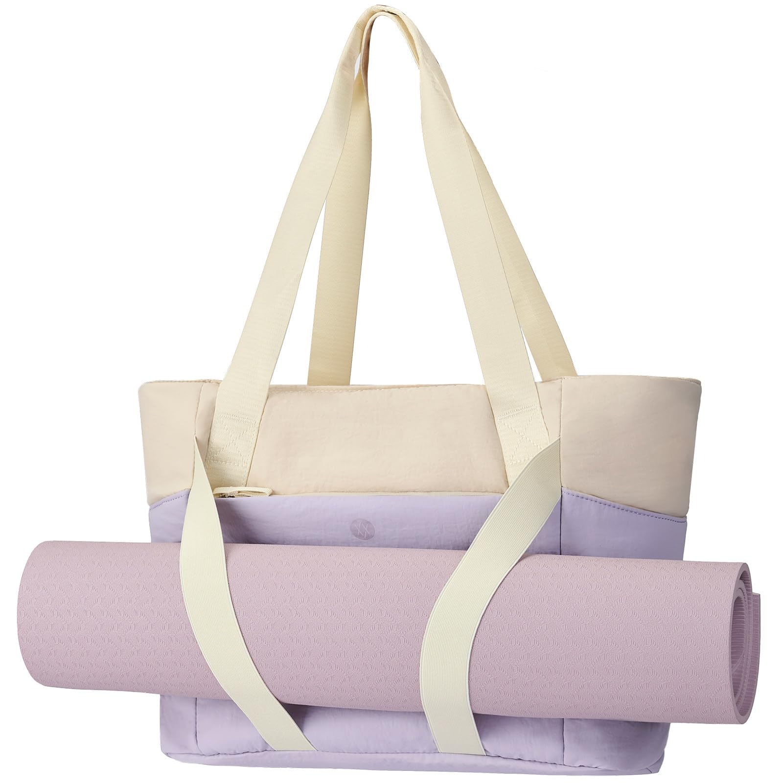 Axcone Tragetasche für Damen mit Reißverschluss,Gesteppte Tragetasche,Sporttasche mit Yogamatten-Gurten für Reisen und Sport