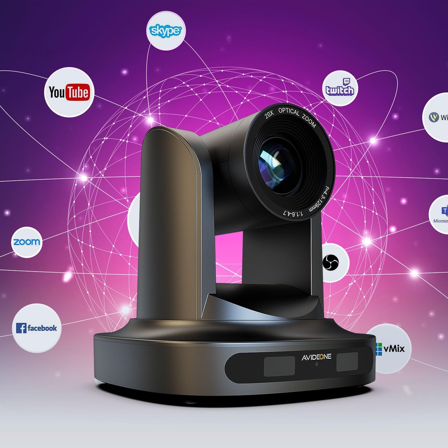 AVIDEONE PTZ Camera Live Streaming Platforms