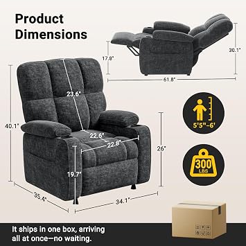 Amada Power Recliner Chair for Adults, One-Touch Synchronized Reclining