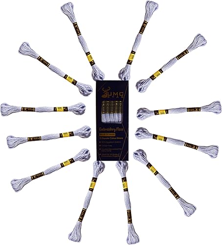 Miniatura 5 de UMC STAG Paquete de 12 hilos de bordar rojos de alta calidad, madejas 100% algodón egipcio de alta calidad, hilo de bordado de punto de cruz,