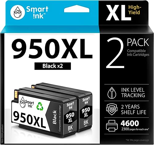 Smart Ink Cartuchos de tinta compatibles de repuesto para HP 950XL HP 950 XL (2 paquetes combinados de color negro) para usar con impresora HP disponible en Yaxa Colombia