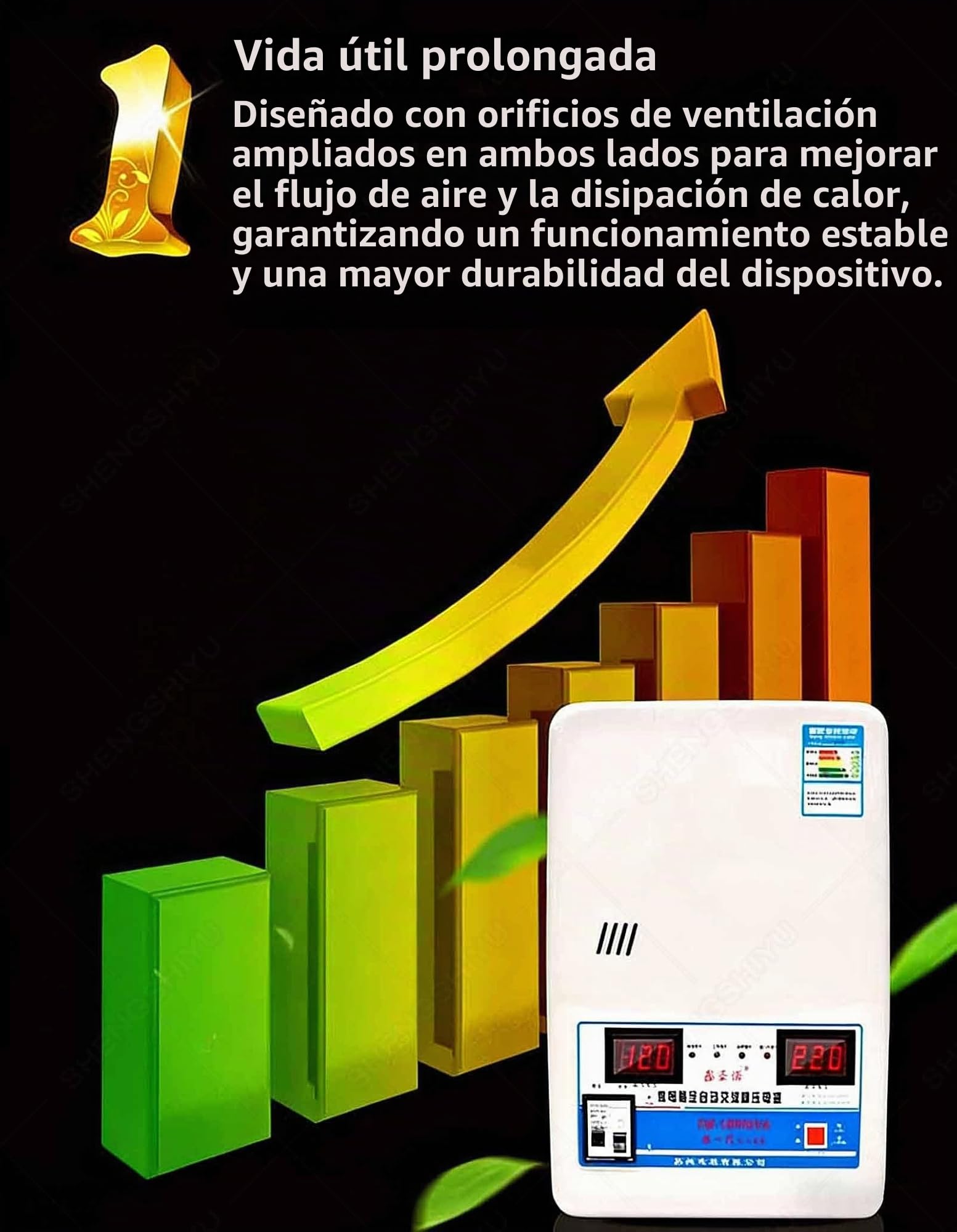 Estabilizador Voltaje Ultrabajo 220V,6800W/15000W/30000W,Estabilizador Voltaje Potencia Completamente Automático,Pantalla Voltaje Doble Pantalla Digital 15000W
