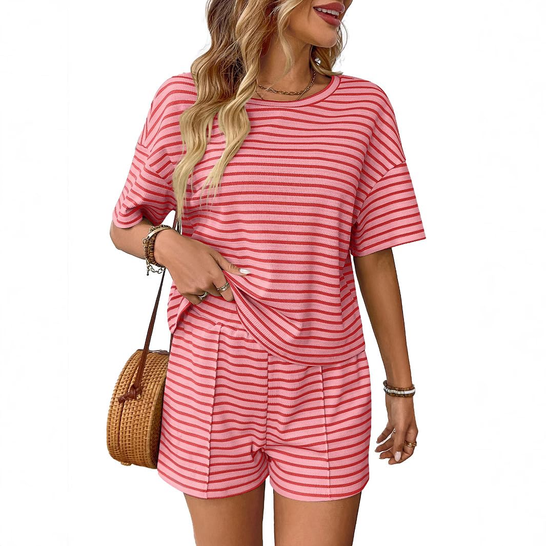 Damen Zweiteiler Sommer Hosenanzug Damen Tracksuit Jogginganzug Set Elegant Outfits Kleidung Loungewear Set Crop Tank Top Und Shorts Workout Sport Anzug