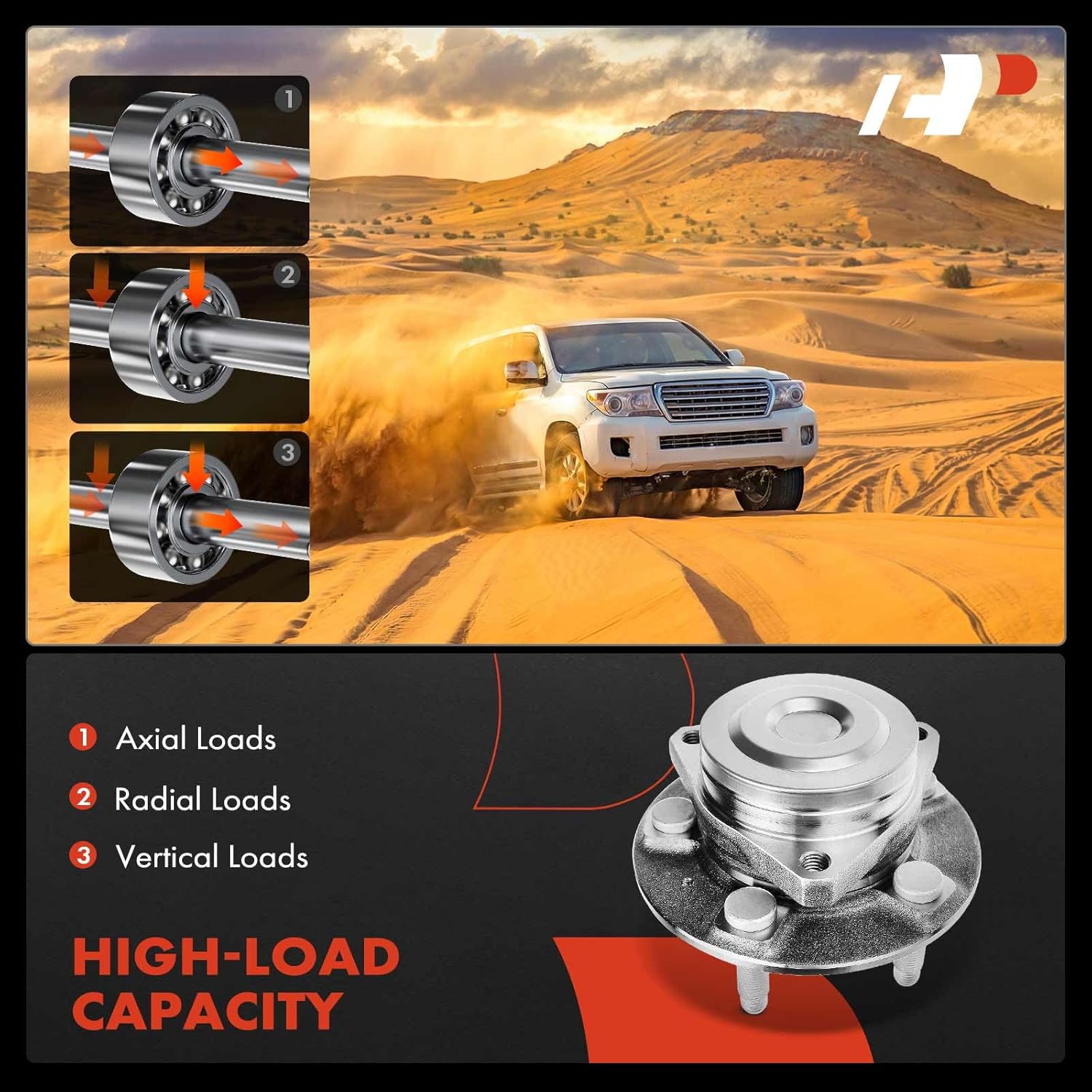 A-Premium Front Wheel Bearing and Hub Assembly with 5-Lug Compatible with Chevrolet Camaro 2016-2017, LT & SS Submodel Only