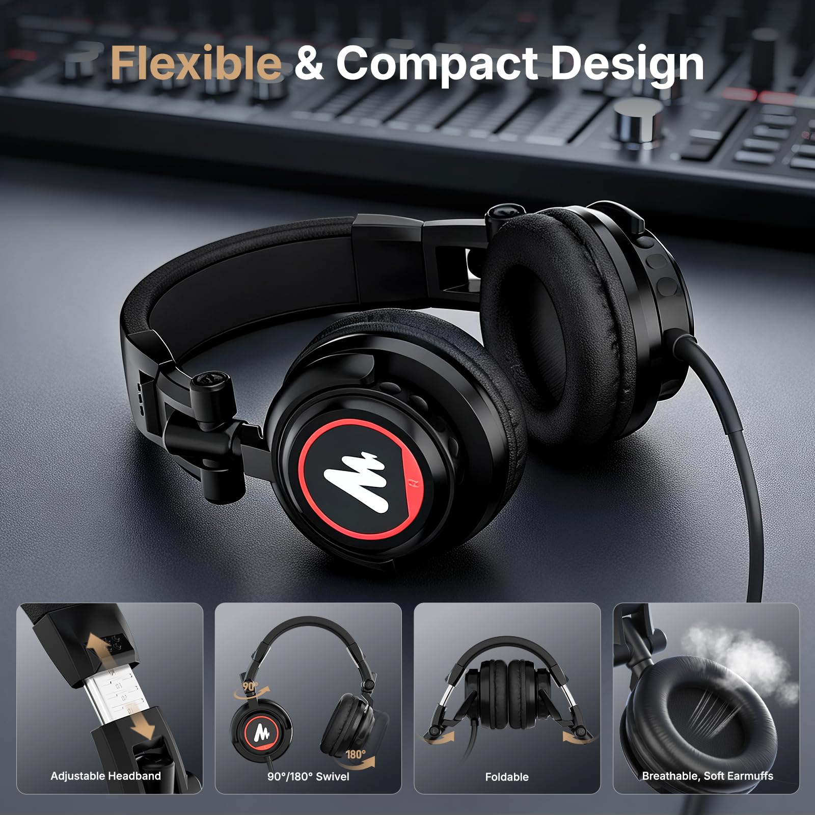 MAONO Microphone with Studio Headphone Set 192kHz/24bit Vocal Condenser Cardioid Podcast Mic Compatible with Mac and Windows, YouTube, Gaming, Live Streaming, Voice-Over (AU-A04H)