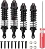 Pxyelec Black Metal RC Car Parts Shock Absorber for Traxxas Slash 4x4 4WD 2WD Rustler Stampede Upgrades Option Parts, Replacement of 5862, Pack of 4