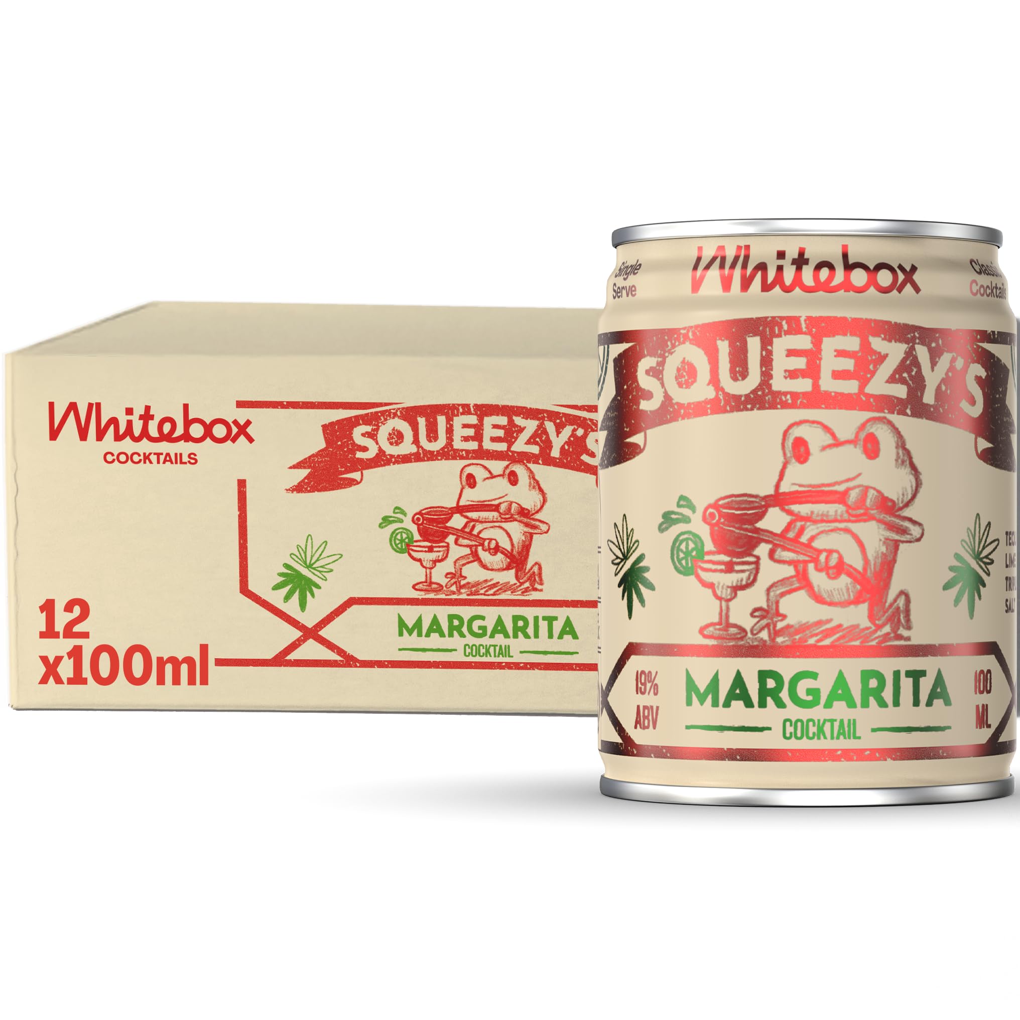 Single Serve Classic Squeezy’s Margarita — Case of 12 Cocktail Can | Classic Full Strength Margarita | Pre-mixed Cocktails Ready To Drink 12x100ml