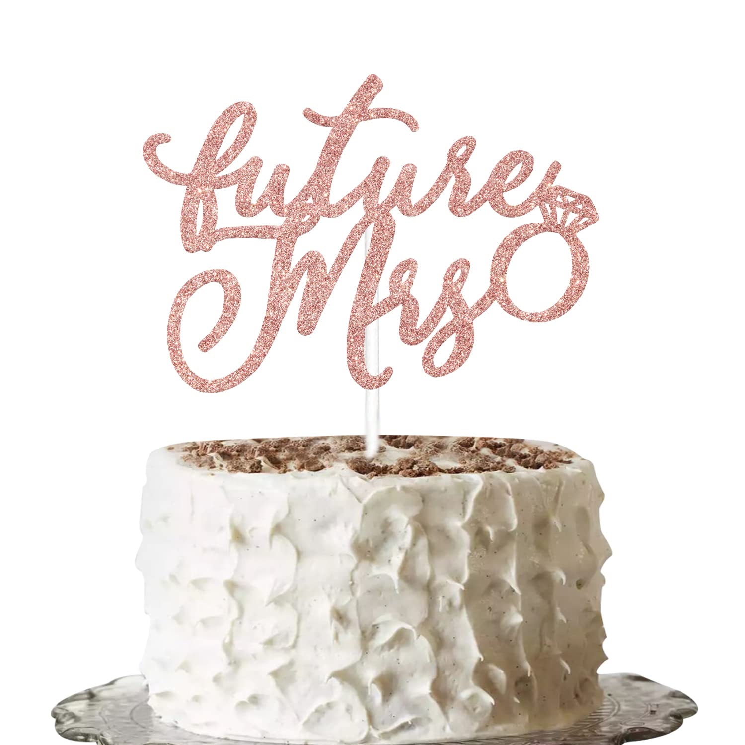 Buy Future Mrs Cake Topper Rose Gold Glitter, Future Mr & Mrs Cake