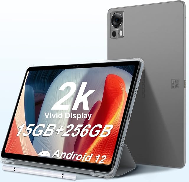 DOOGEE T20 Tablet 10.4 inch, 15GB (8+7GB) RAM+256GB ROM/1TB, 2000×1200 FHD+ 2K Display, Octa-Core, 8300mAh, Android 12 Tablet 4G LTE Dual SIM Tablets, TÜV Certified, Widevine L1, 16MP+8MP, WiFi,Type C