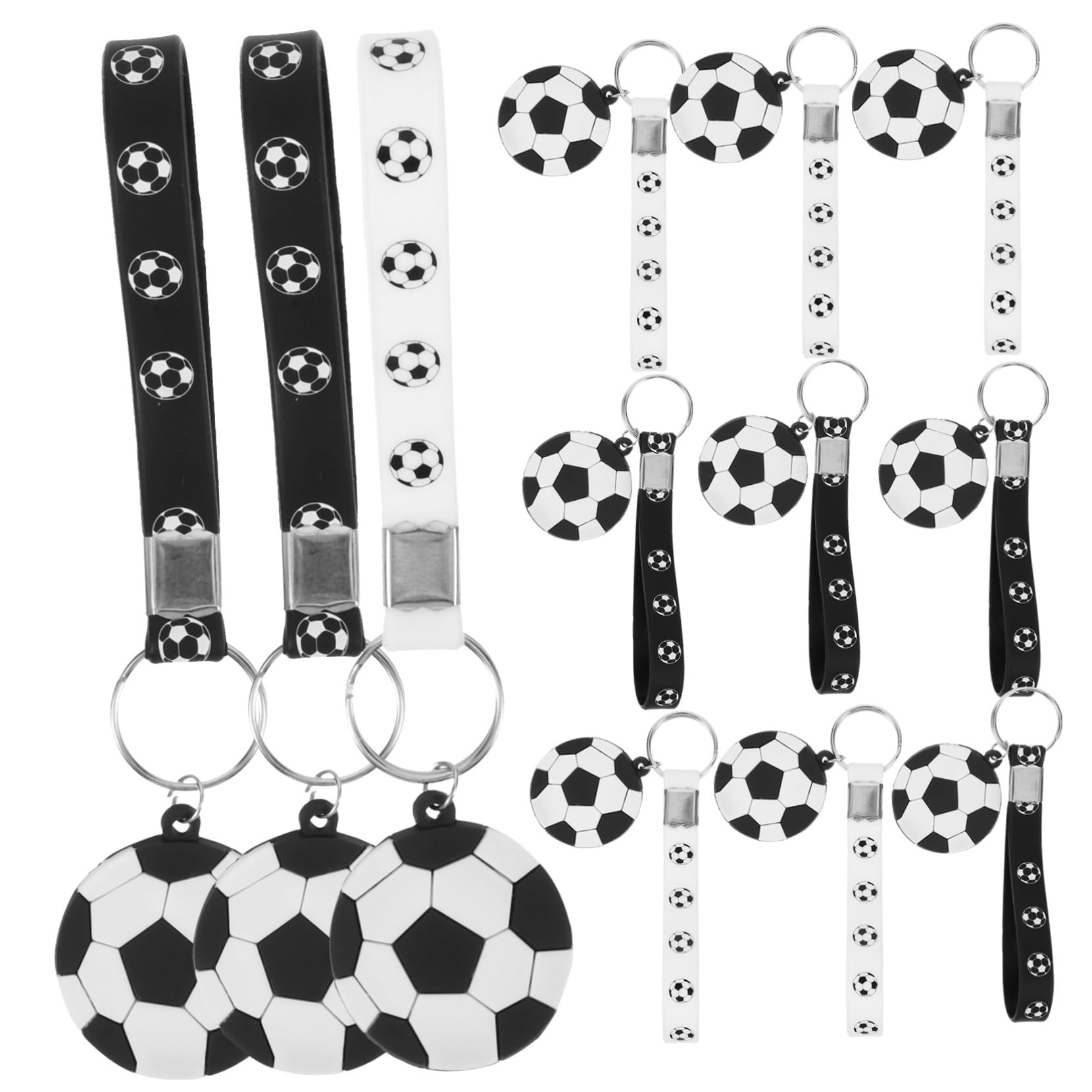ibasenice 48stücke Fußball Schlüsselanhänger Sportliche Schlüsselringe Für Kindergeburtstage Party-goodies Rucksäcke Und Taschen Und Langlebig Und Dekorativ