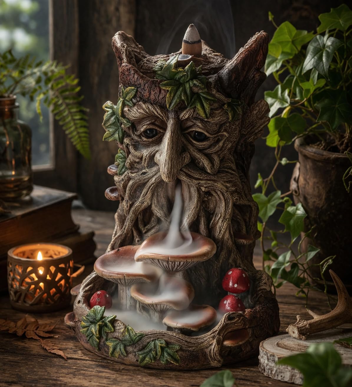 Nemesis Now Wisest Dryad Tree Spirit Green Man Rückfluss-Räuchergefäß, Polyresin, Braun, Einheitsgröße