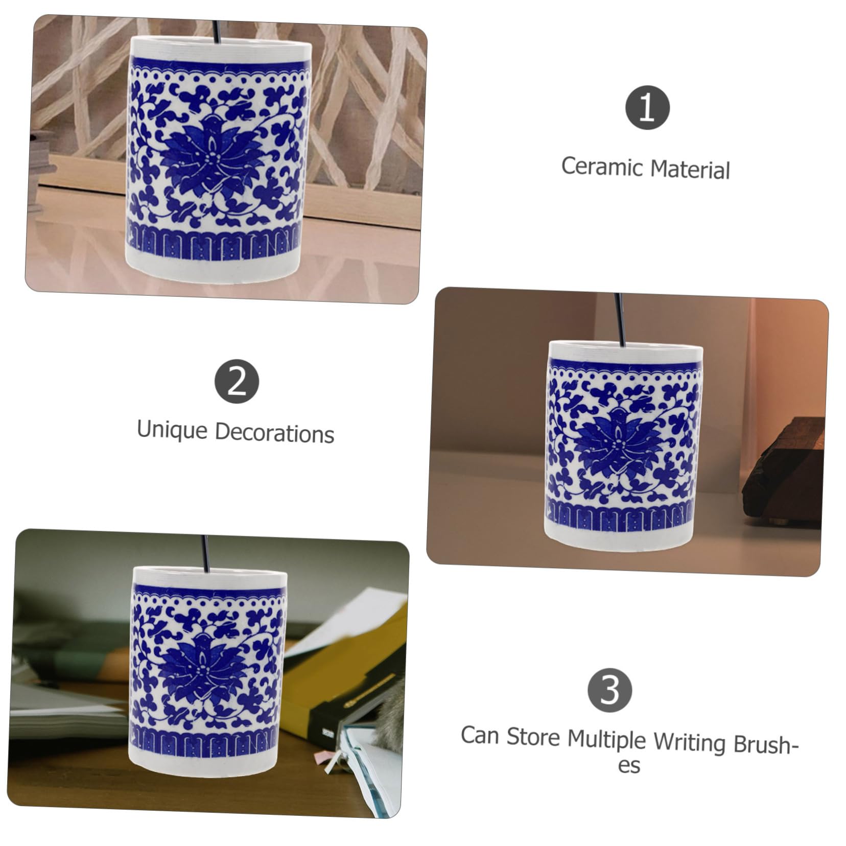 Lurrose 3 Pezzi Portaoggetti Da Scrivania Per Cancelleria Portapenne Per Calligrafia Portapenne in Ceramica Portapenne Per Trucco Portaoggetti Da Ufficio Contenitore Per Articoli Vari