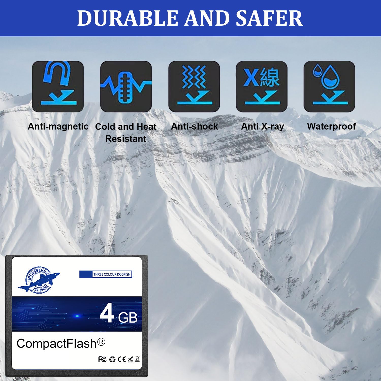 Dogfish Compact Flash Karte 4GB 2PACK 133X CF Speicherkarte für Professionelle Fotografie und alte DSLR Kameras