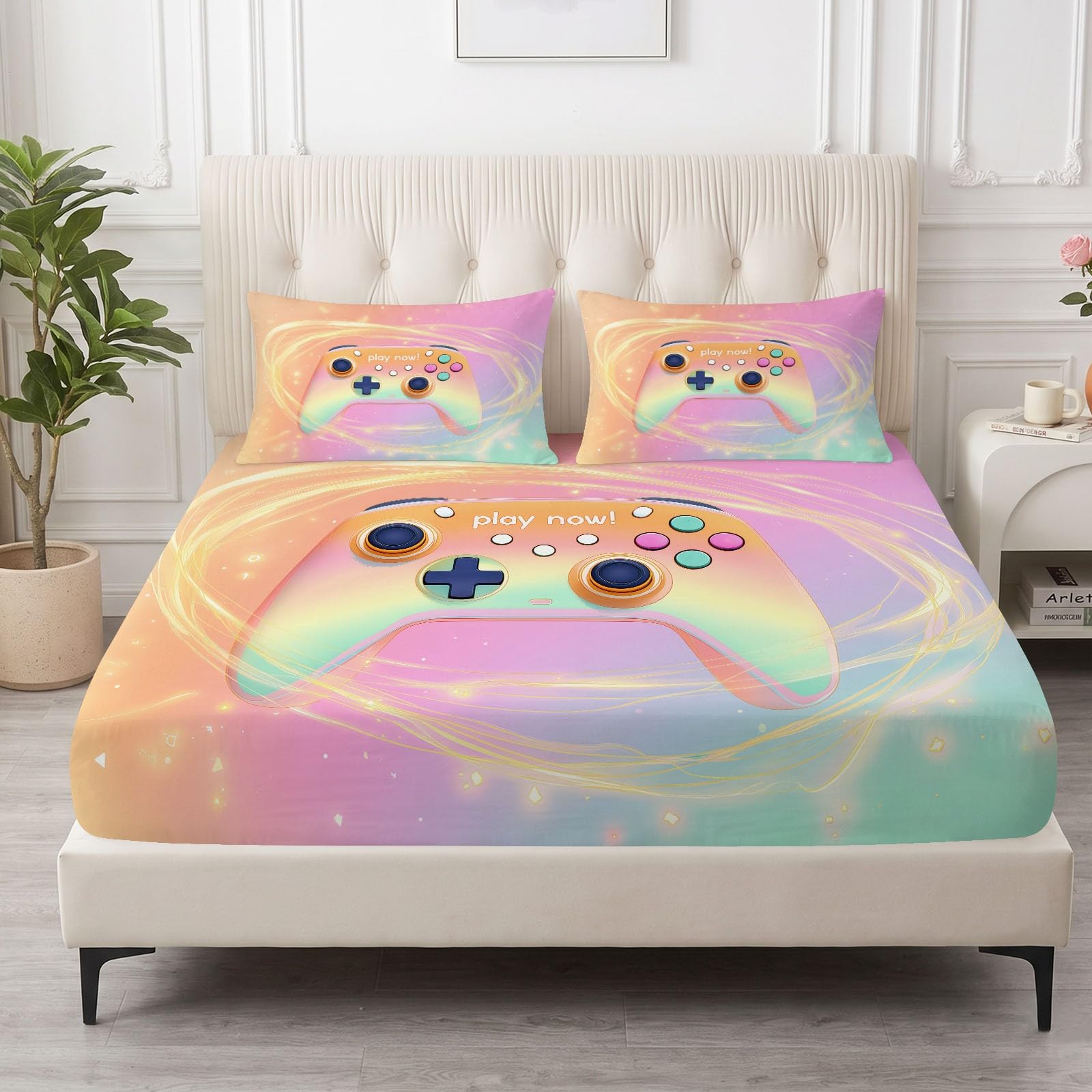 Prześcieradło King z gumką 3D Gaming Style 150 x 200 cm, prześcieradła