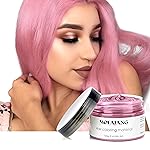 VOLLUCK Temporary Hair Wax Natural Instant Hair Color Wax Pomades 4.23 oz, Dosposable Hair Styling Clay for Party, Festival, Halloween, Christmas, Light Pink