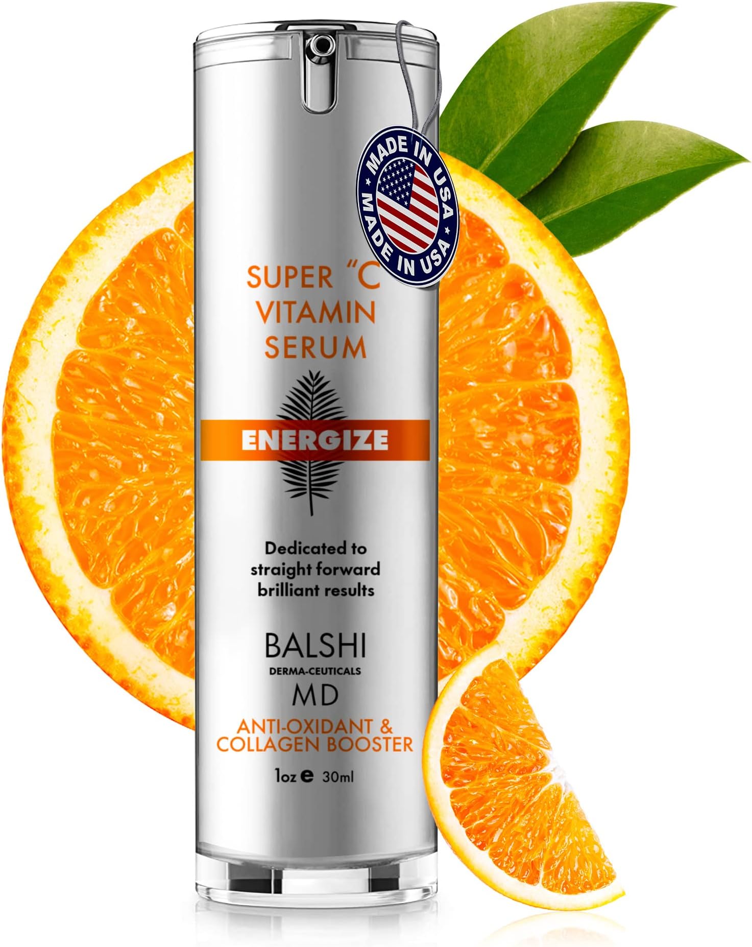 Energize Vitamin C Serum for Face & Eyes - Clinical Strength Collagen Boost Anti Aging Serum with Triple Blend of Medical Grade Vitamin C Face Serum, Brightening Face Serum, Hydrating Vit C Serum