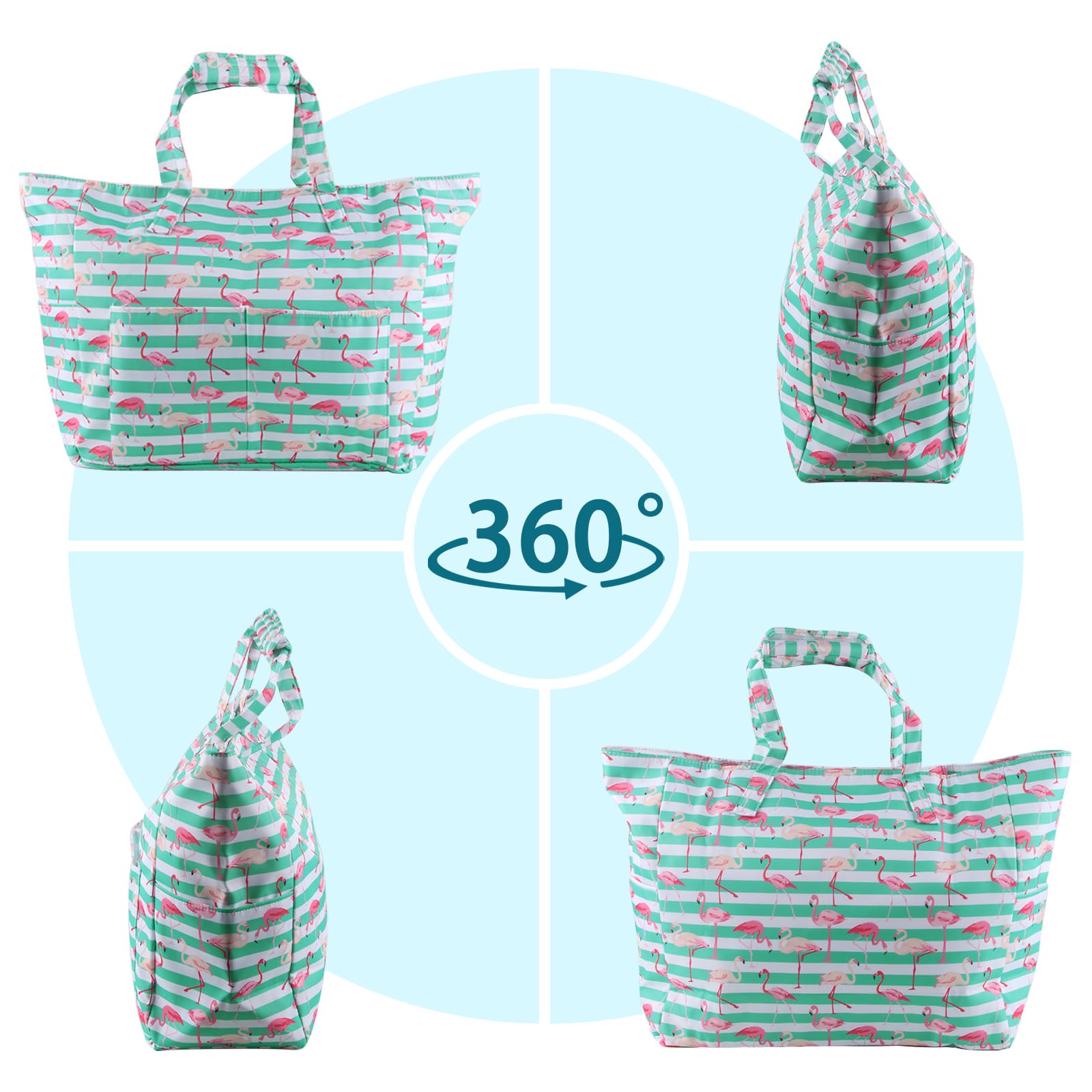 ACTOYS Borsa Mare Grande XXL Famiglia, Borsa Mare Donna, Borsa Spiaggia Donna, Borsa Mare con Cerniera, per Viaggio, Vacanza, Piscina, Fitness, 43 x 38 x 15 cm