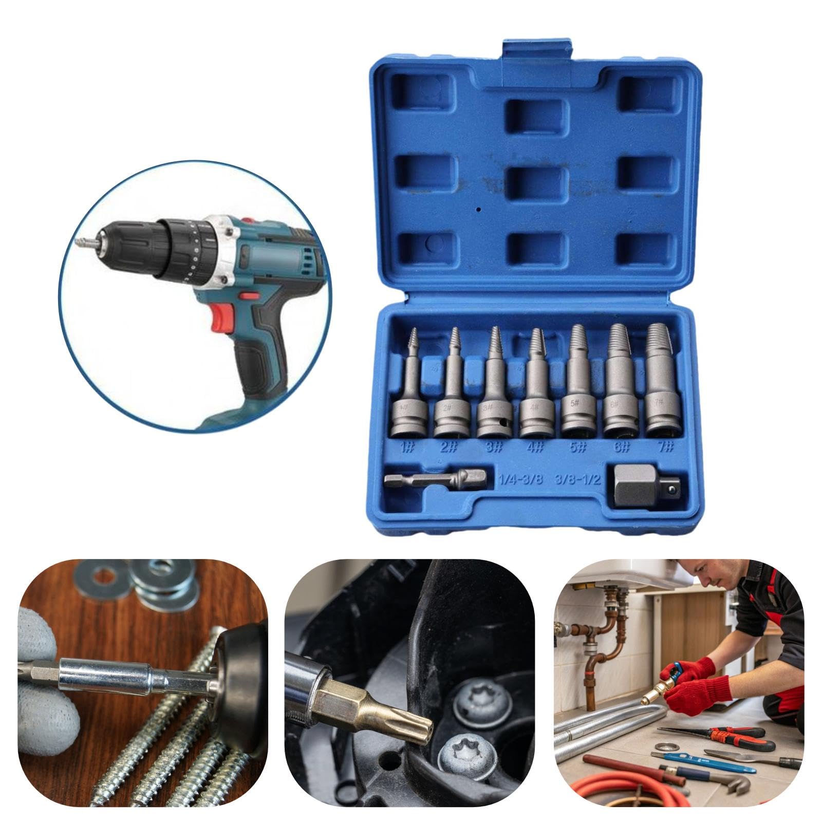 Gralara Kit d'extracteurs vis pour adultes avec étui rangement, Vis Cassée