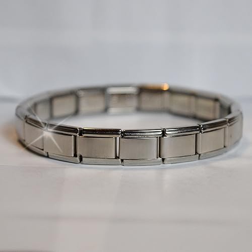 Miniatura 4 de Shiny Starter - Pulsera con dije italiano de acero inoxidable, 18 dijes, 0.354 in, pulsera completa de 6.9 pulgadas de largo, dijes intercambiables,