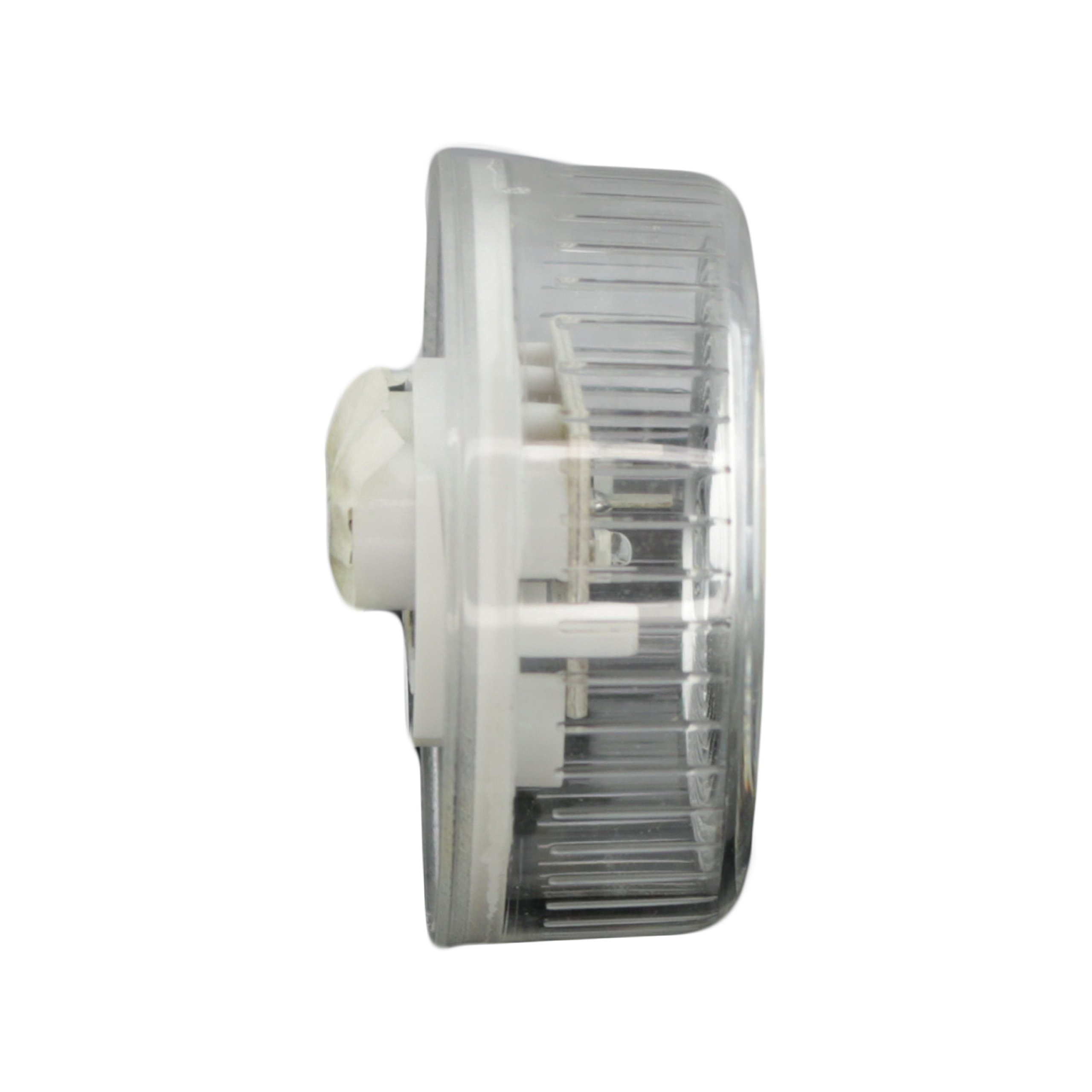 Pair of LED 2" Round Clear Lens Amber LED Clearance Side Marker Light Kits with Light Grommet and Plug Truck Trailer RV