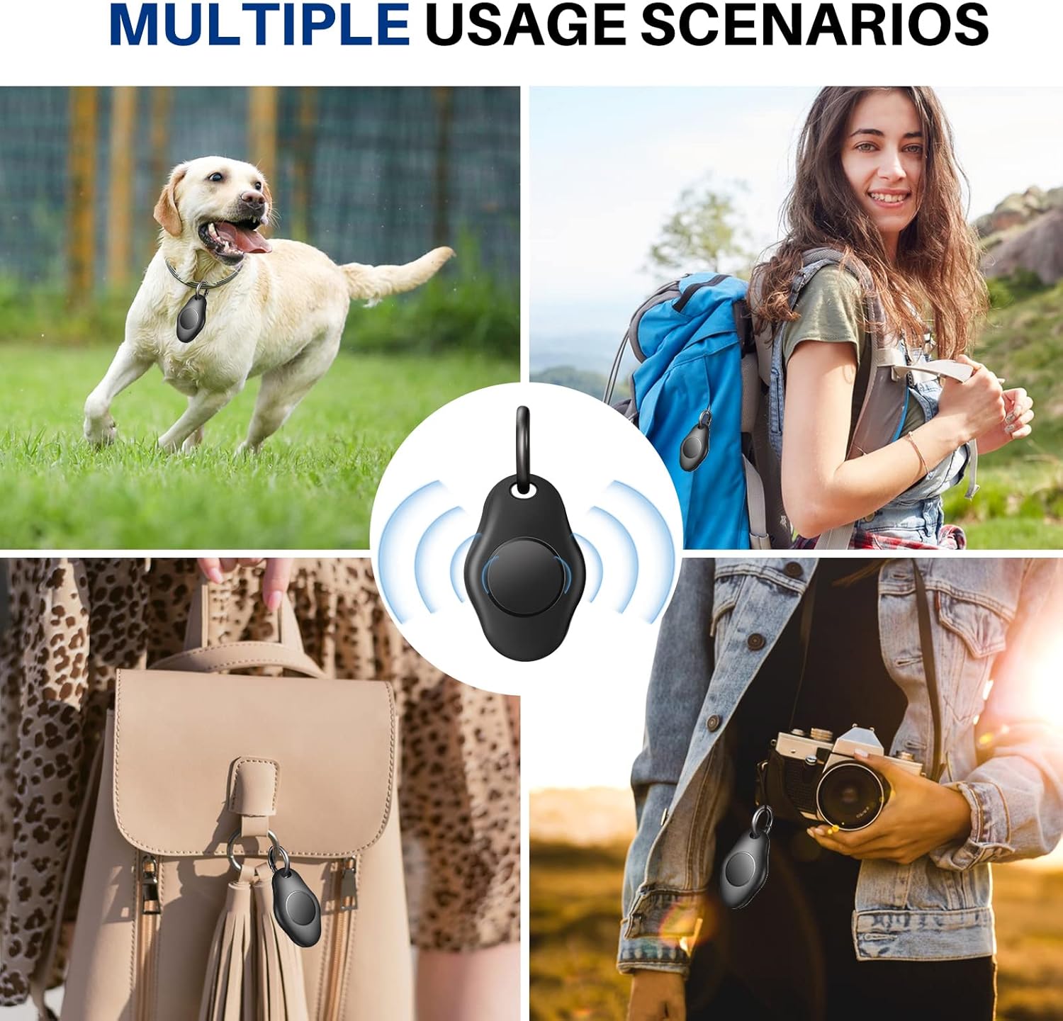 waterproof airtag holder keychain casehonshoop screw full cover protective air tag compatible for apple airtag key ring black 4 pack