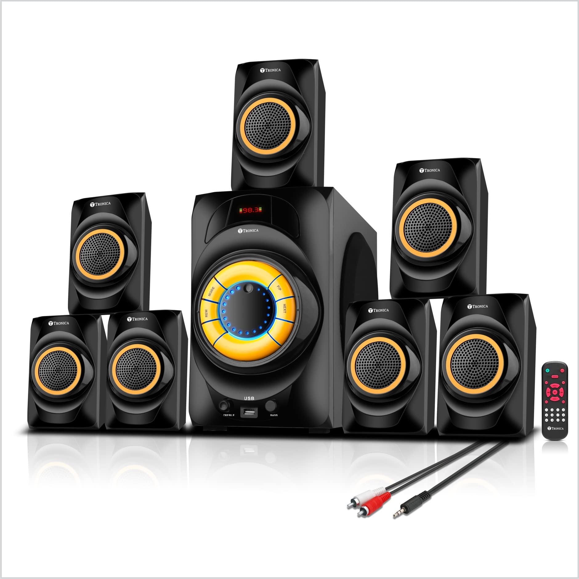 TRONICA BT-777 Wireless Bluetooth Home Theater Speaker Supports SD Card, USB, AUX, FM & Remote Control. (75 Watt, 7.1 Channel) (B09PWL3ZXT) Amazon Price History, Amazon Price Tracker
