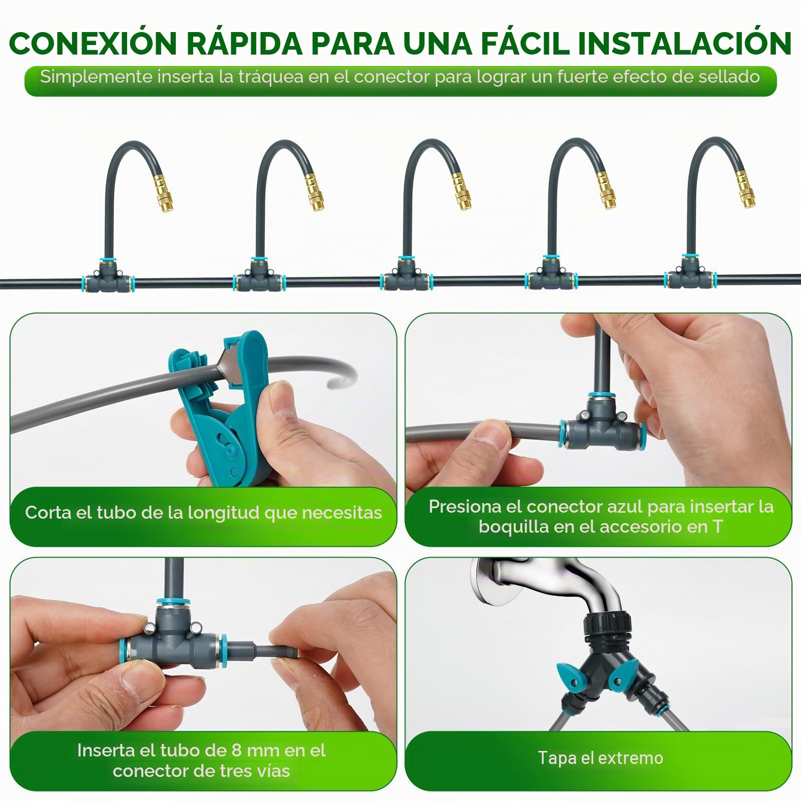 60m Sistema De Riego Para Jardines, Sistema De Riego Automático Para Jardines De 360°, Sistema De Riego Para Jardines, Adecuado Para Plantas Ornamentales, Macizos De Flores, Jardines