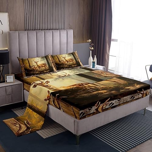 Miniatura 30 de Castle Fairy Juego de sábanas con estampado musical rústico, tamaño individual, juego de sábanas con estampado de instrumentos de guitarra y bajo,