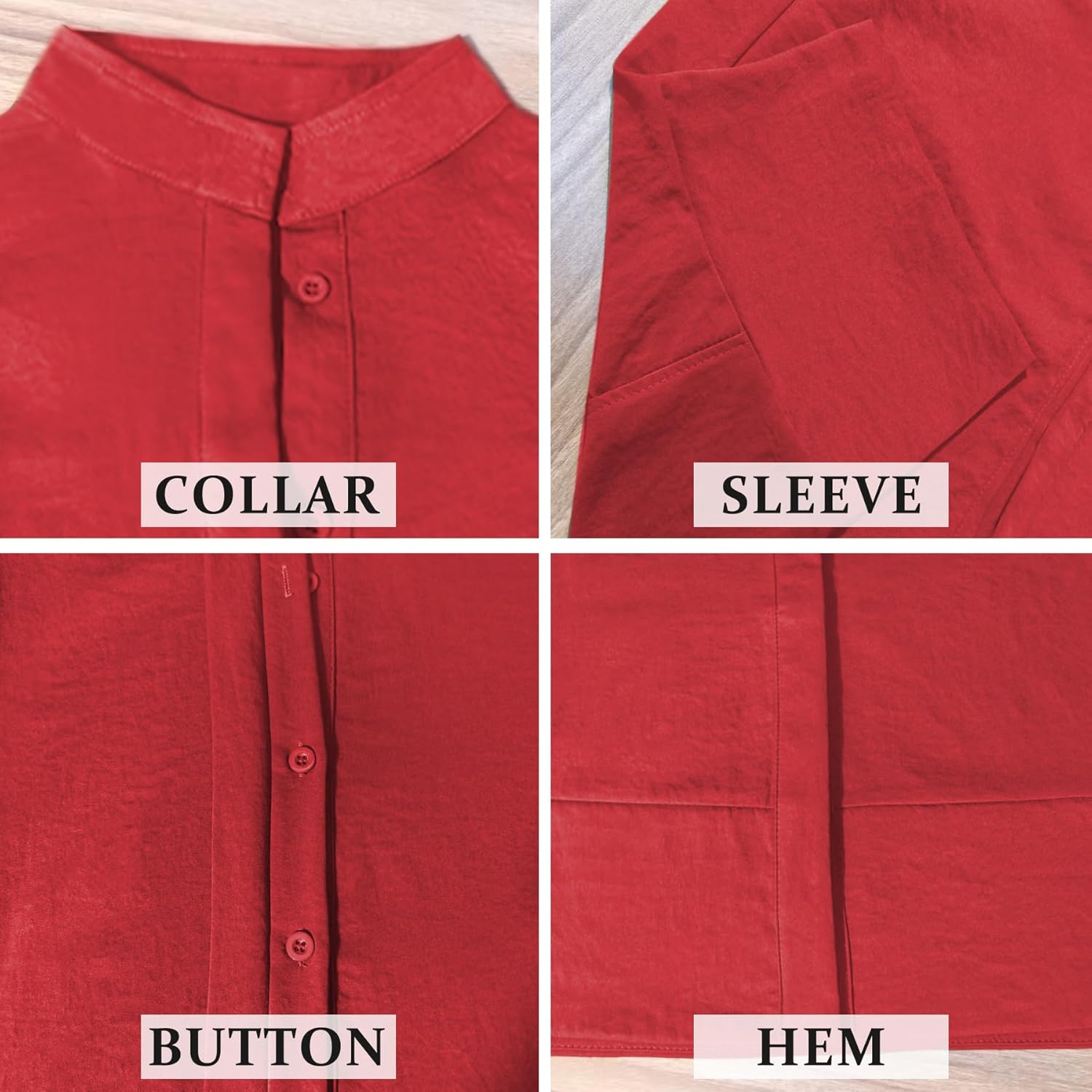 Ainangua Women Casual Button Down Shirts Oversized Short Sleeve Stand Collar Tops Trendy Work Blouses Summer Travel Outfits - Image 6