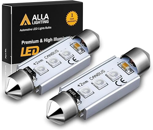 Alla Lighting CANBUS 211-2 578 Bombillas LED superbrillantes de 1.614 in, 1.654 in, festoon 3030 SMD 212-2 569 6413 para mapa interior, cúpula,