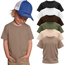 6 Pack Toddler Boys Cotton Short Sleeve T Shirts Crewneck Tees Kids Baby Solid Basic Tops Clothes Summer