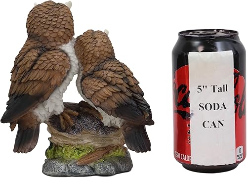 Miniatura 4 de Ebros - Estatua romántica de 2 búhos grandes cuernos para pareja en tocón de árbol, 6.25 pulgadas de alto, amor caprichoso de San Valentín, bosque,