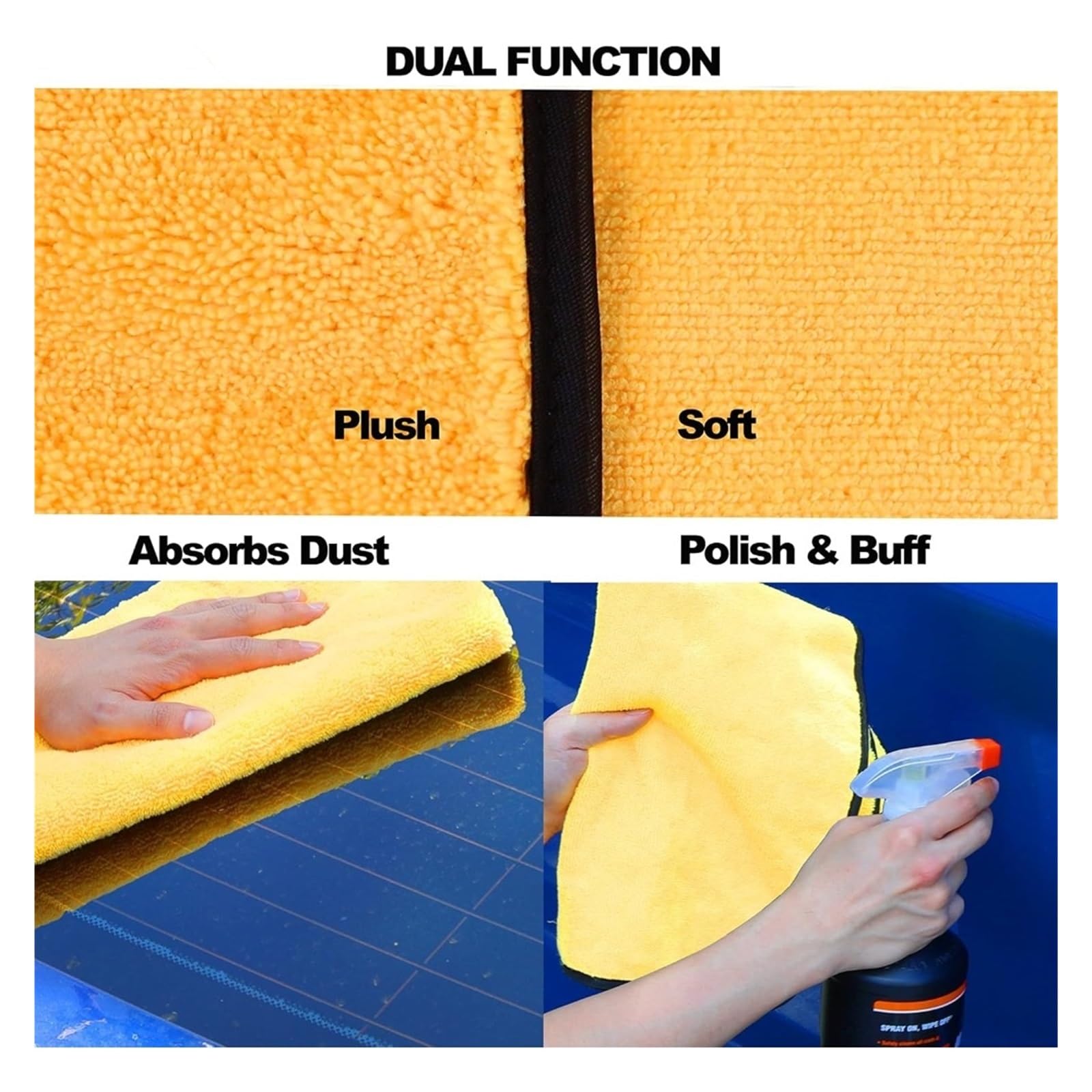 Professionelle Mikrofasertücher for das Auto, weich und saugfähig, for Detaillierung und Reinigung(6pcs)
